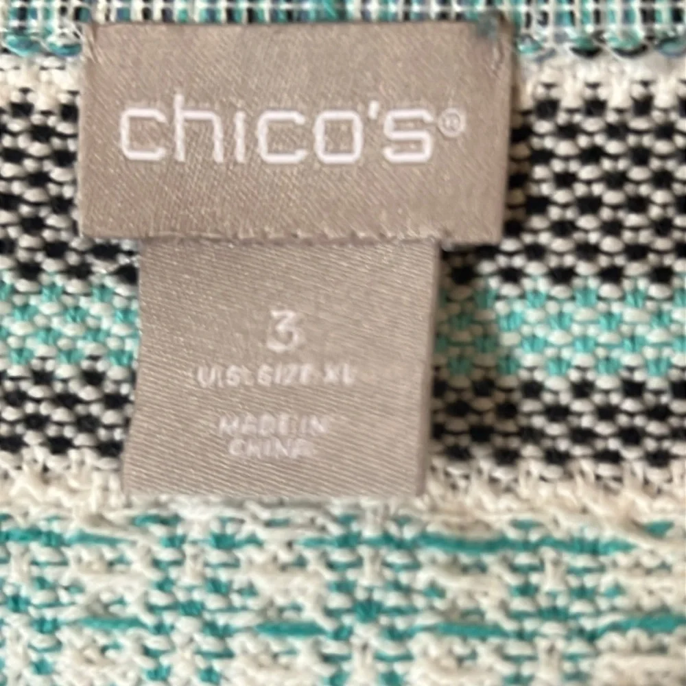 Chico’s Structured Striped Cardigan Sweater Size 3/XL